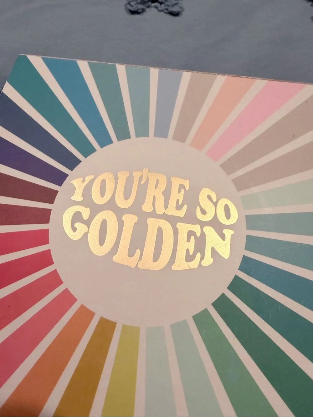 Éccolo “You’re So Golden” Rainbow Wood Box Sign Retro Wall Decor